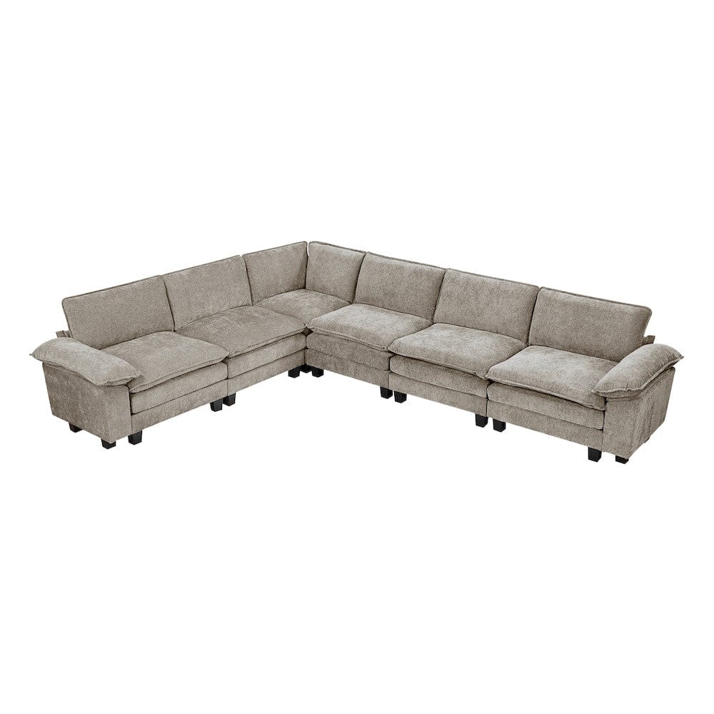 Homelegance  - Dublin 6-Piece Modular Sectional in Dark pewter - 8450PWTx65ACCR  view 1
