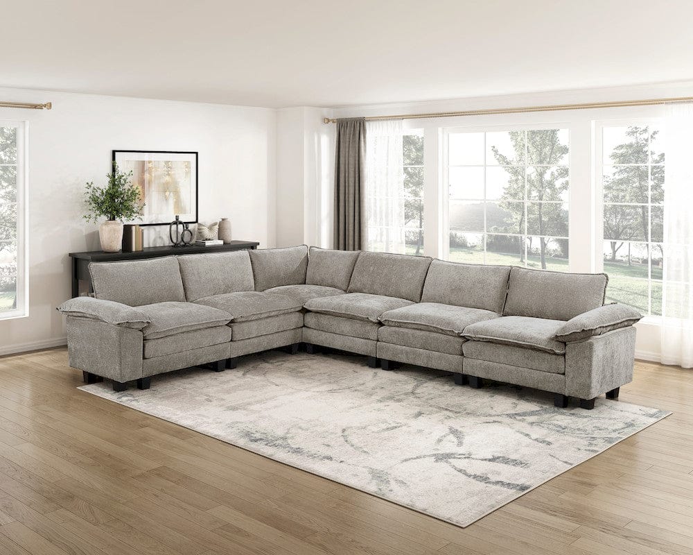 Homelegance  - Dublin 6-Piece Modular Sectional in Dark pewter - 8450PWTx65ACCR  view 3