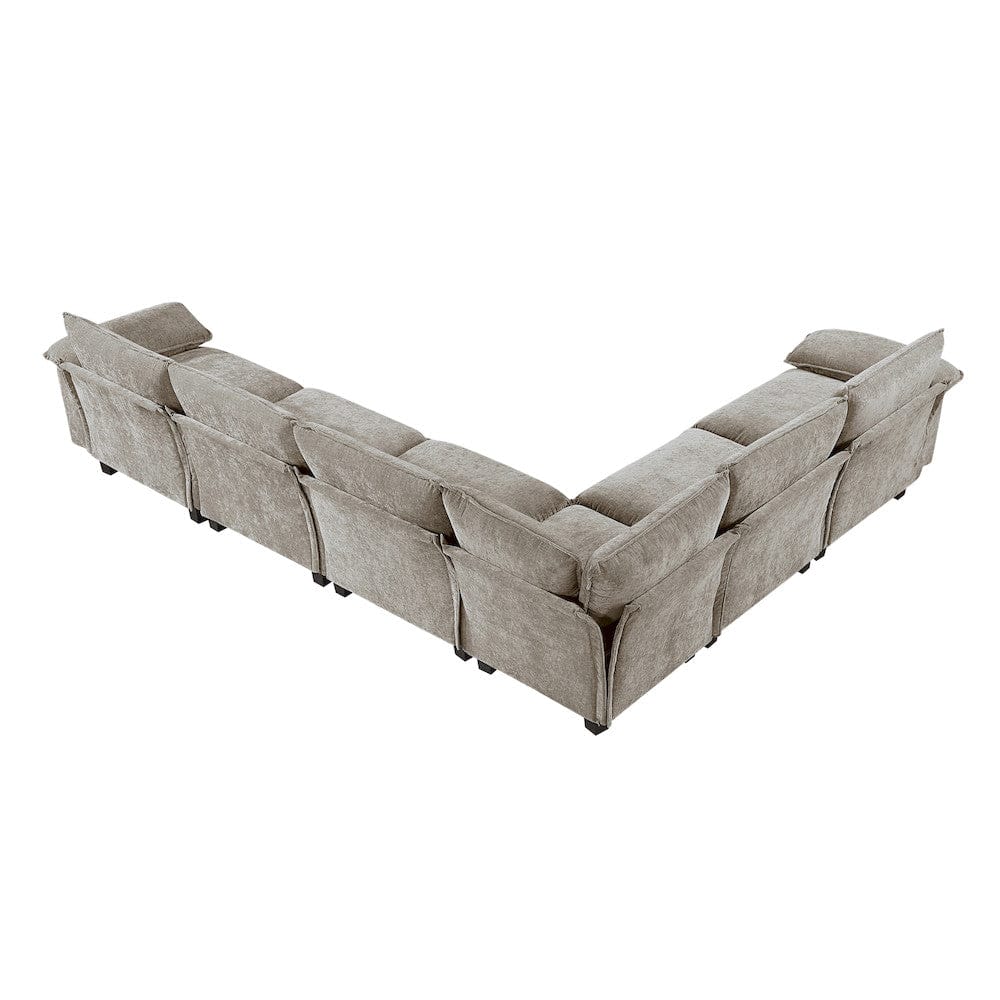 Homelegance  - Dublin 6-Piece Modular Sectional in Dark pewter - 8450PWTx65ACCR  view 5