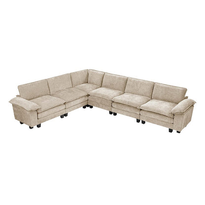 Homelegance  - Dublin 6-Piece Modular Sectional in Taupe - 8450TPEx65ACCR  view 1