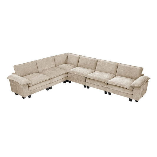 Homelegance  - Dublin 6-Piece Modular Sectional in Taupe - 8450TPEx65ACCR  view 1