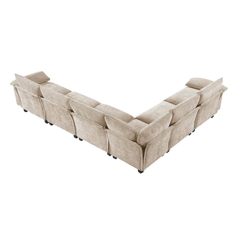 Homelegance  - Dublin 6-Piece Modular Sectional in Taupe - 8450TPEx65ACCR  view 5