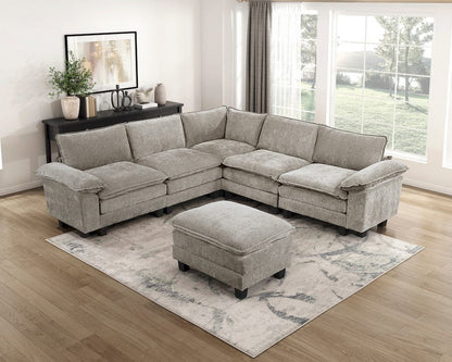 Homelegance  - Dublin 6-Piece Modular Sectional W/ Ottoman in Dark pewter - 8450PWTx64ACCROT  view 2