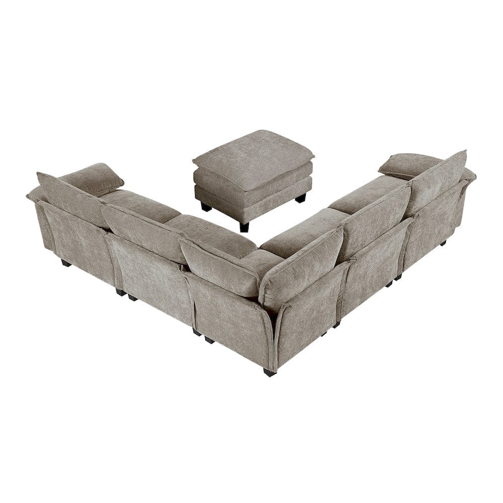 Homelegance  - Dublin 6-Piece Modular Sectional W/ Ottoman in Dark pewter - 8450PWTx64ACCROT  view 6