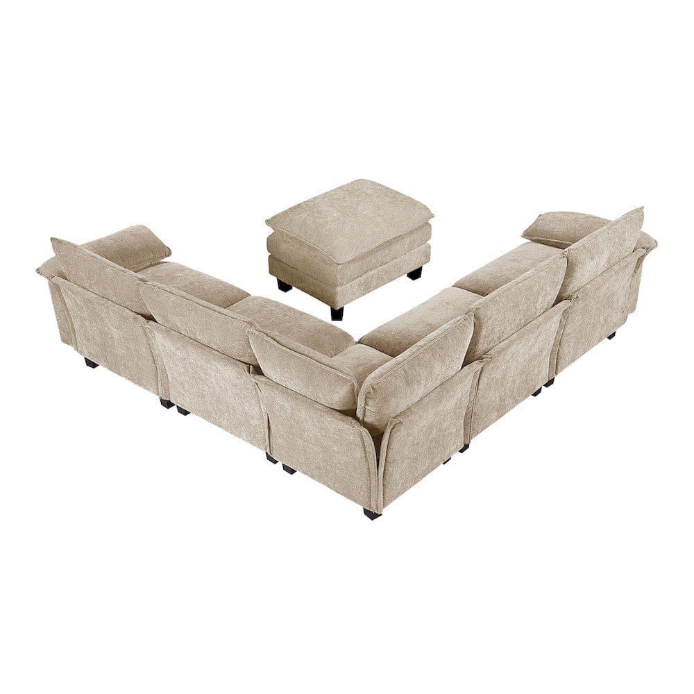 Homelegance  - Dublin 6-Piece Modular Sectional W/ Ottoman in Taupe - 8450TPEx64ACCROT  view 7