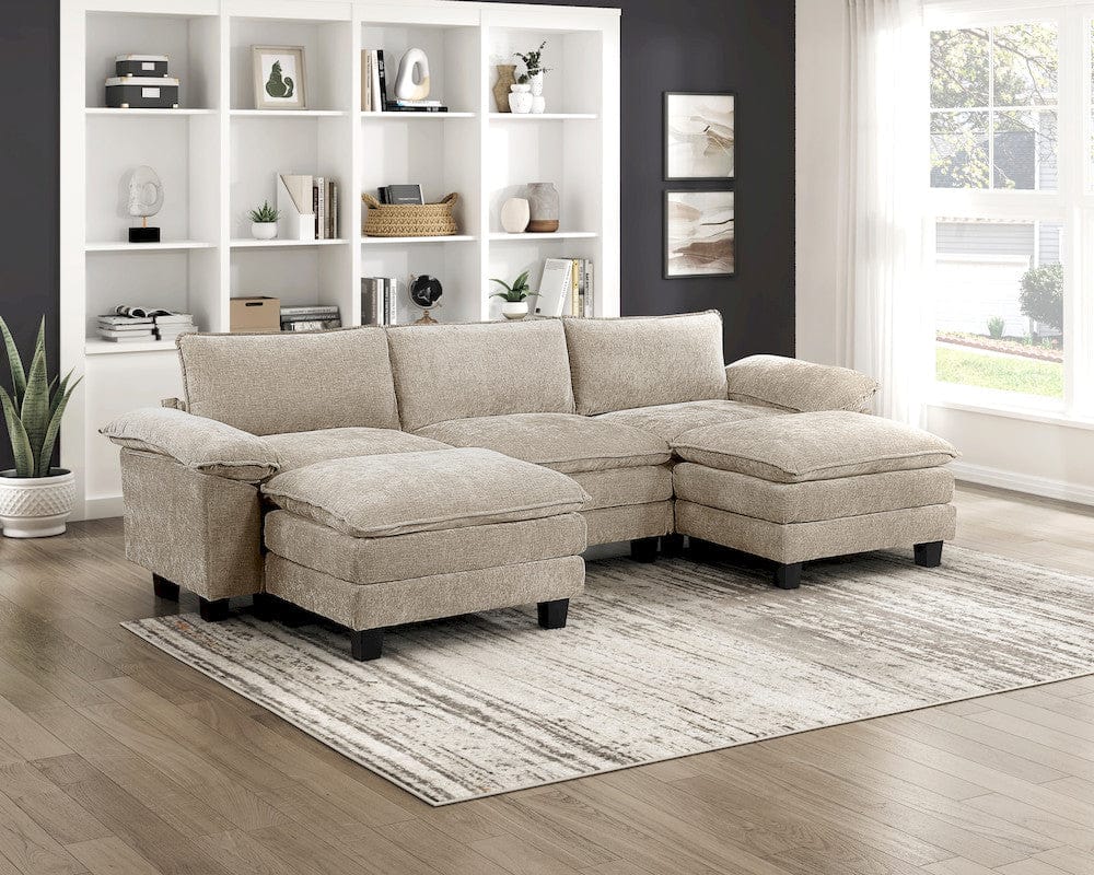 Homelegance  - Dublin Ottoman in Taupe - 8450TPE-4  view 4