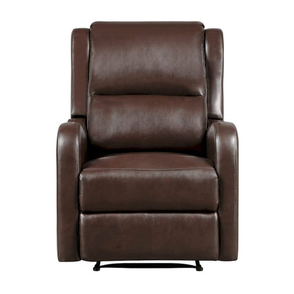 Homelegance  - Durant Reclining Chair in Brown Faux Leather - 8527NBR-1  view 1