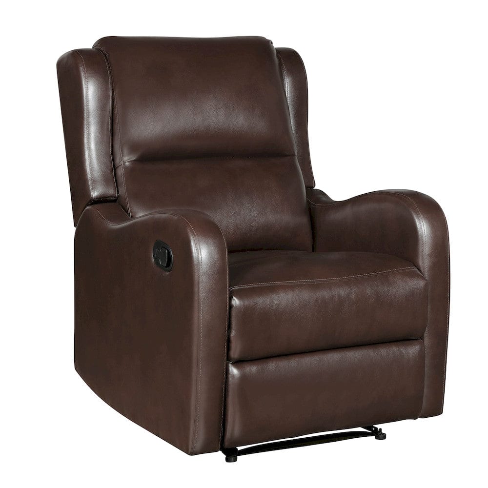 Homelegance  - Durant Reclining Chair in Brown Faux Leather - 8527NBR-1  view 2