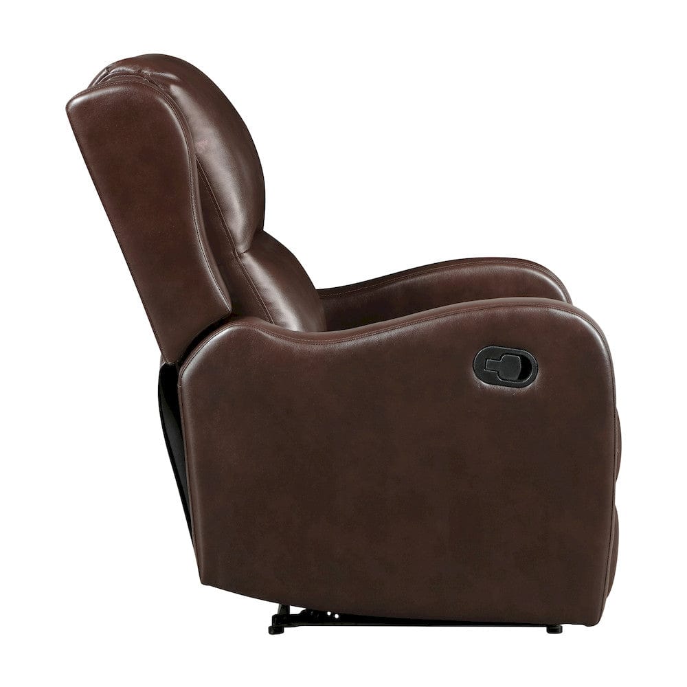 Homelegance  - Durant Reclining Chair in Brown Faux Leather - 8527NBR-1  view 3