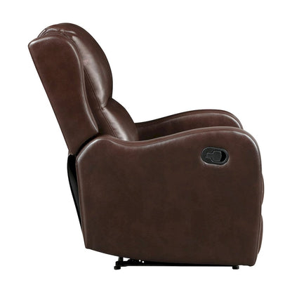 Homelegance  - Durant Reclining Chair in Brown Faux Leather - 8527NBR-1  view 3