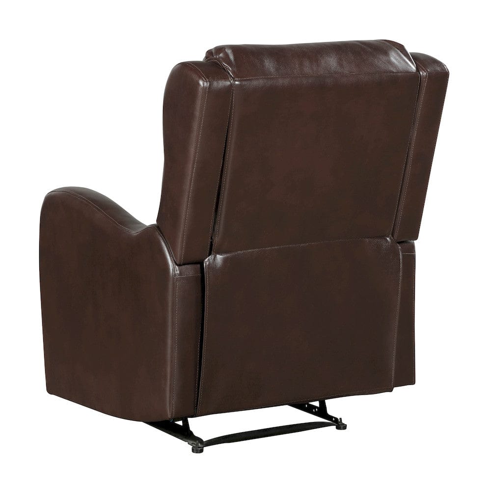Homelegance  - Durant Reclining Chair in Brown Faux Leather - 8527NBR-1  view 4