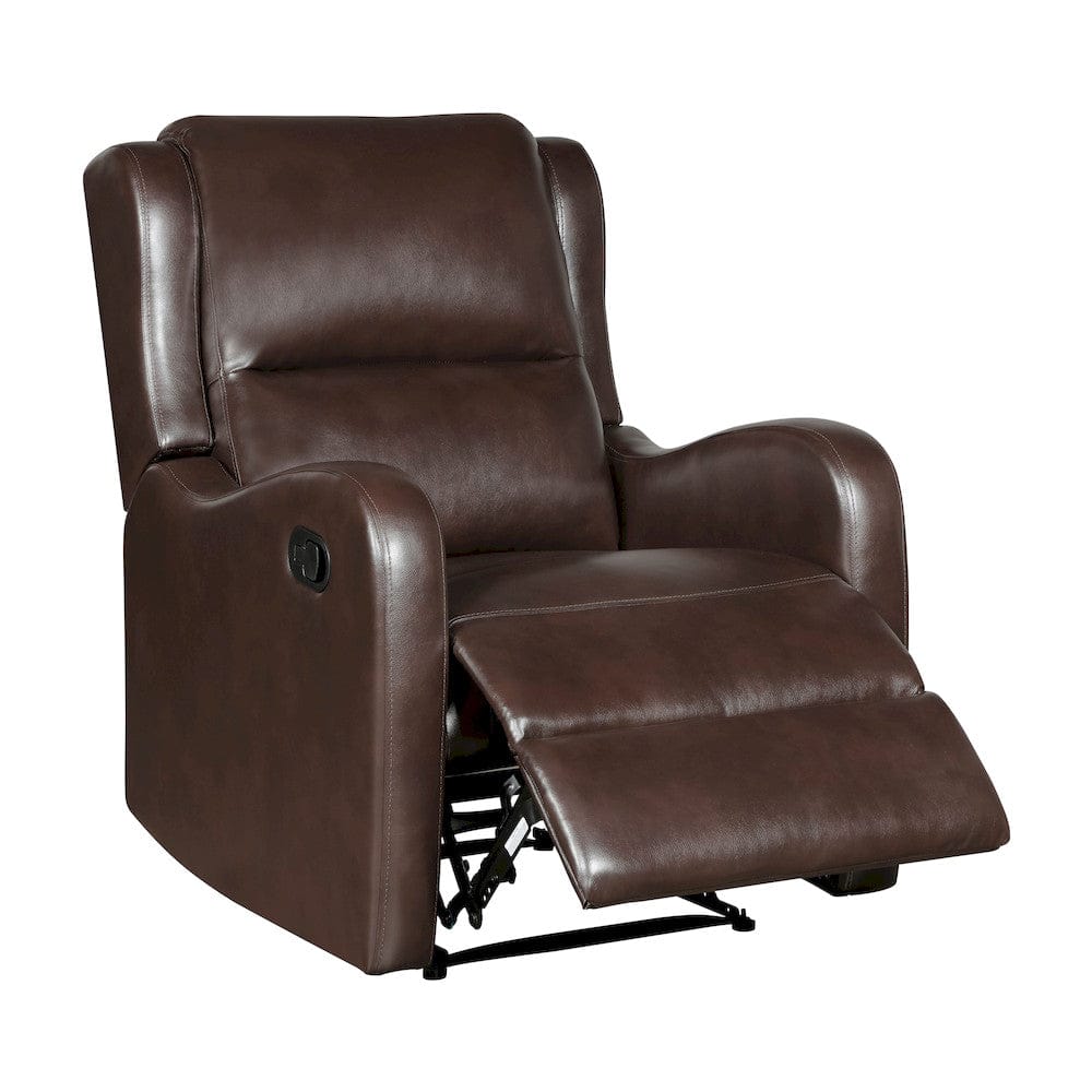 Homelegance  - Durant Reclining Chair in Brown Faux Leather - 8527NBR-1  view 6
