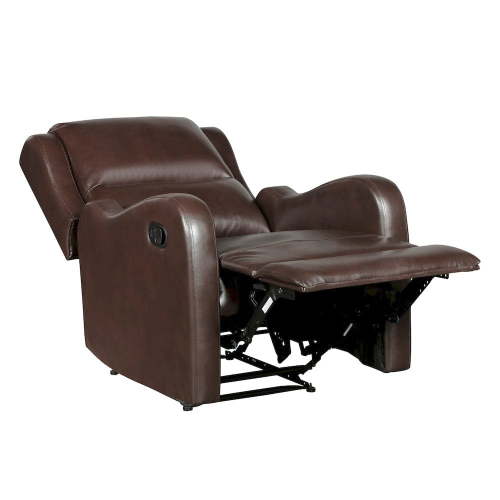 Homelegance  - Durant Reclining Chair in Brown Faux Leather - 8527NBR-1  view 7