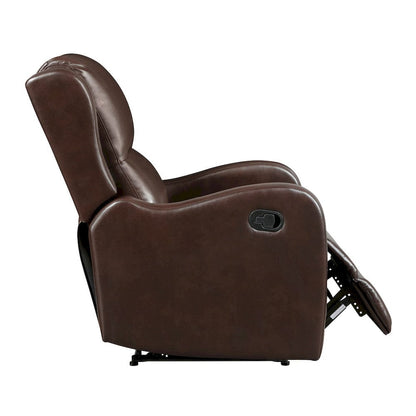Homelegance  - Durant Reclining Chair in Brown Faux Leather - 8527NBR-1  view 8