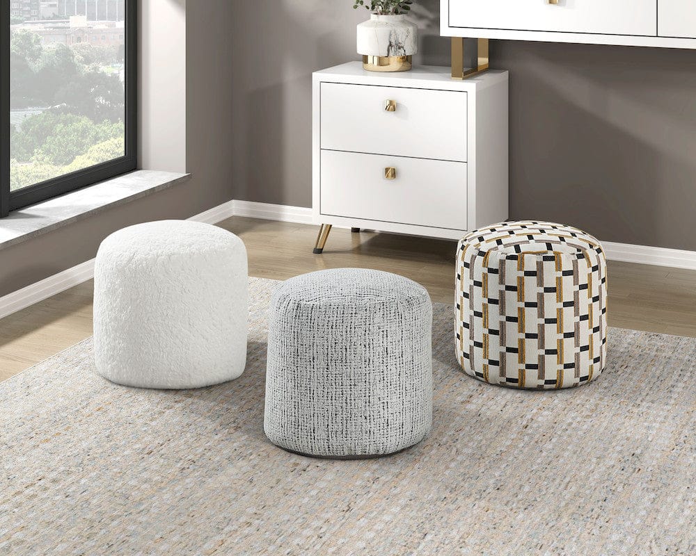 Homelegance  - Easley Pouf (no Wooden Frame) in Off-White - P31010  view 2