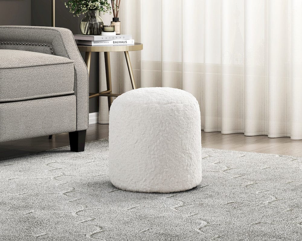 Homelegance  - Easley Pouf (no Wooden Frame) in Off-White - P31010  view 3