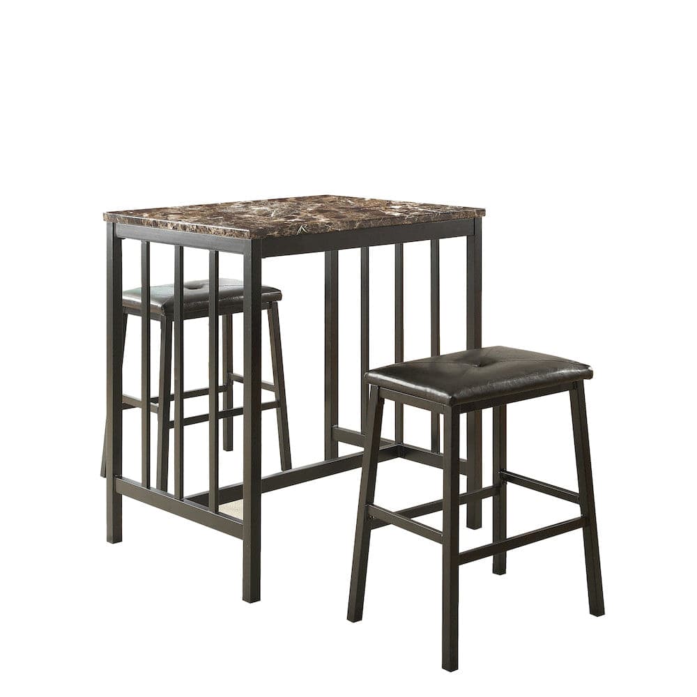 Homelegance  - Edgar 3-Piece Pack Counter Height Set in Dark brown - 5106BK  view 1