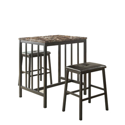 Homelegance  - Edgar 3-Piece Pack Counter Height Set in Dark brown - 5106BK  view 1