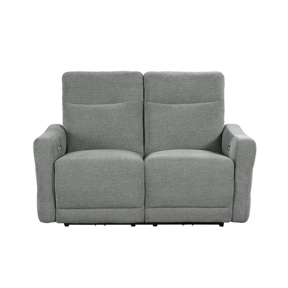 Homelegance  - Edition Power Double Lay Flat Reclining Love Seat W/ Power Headrests and USB Ports in Dove gray - 9804DV-2PWH  view 1