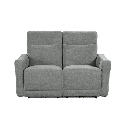 Homelegance  - Edition Power Double Lay Flat Reclining Love Seat W/ Power Headrests and USB Ports in Dove gray - 9804DV-2PWH  view 1