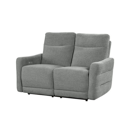 Homelegance  - Edition Power Double Lay Flat Reclining Love Seat W/ Power Headrests and USB Ports in Dove gray - 9804DV-2PWH  view 2