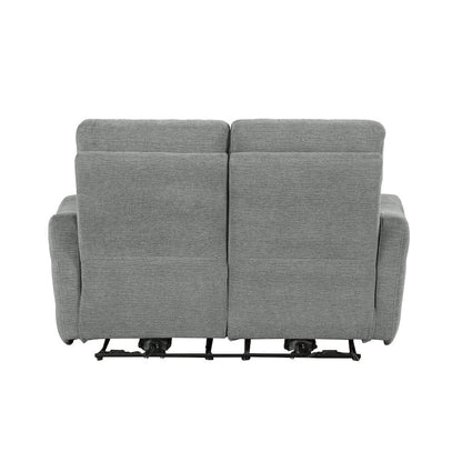 Homelegance  - Edition Power Double Lay Flat Reclining Love Seat W/ Power Headrests and USB Ports in Dove gray - 9804DV-2PWH  view 3