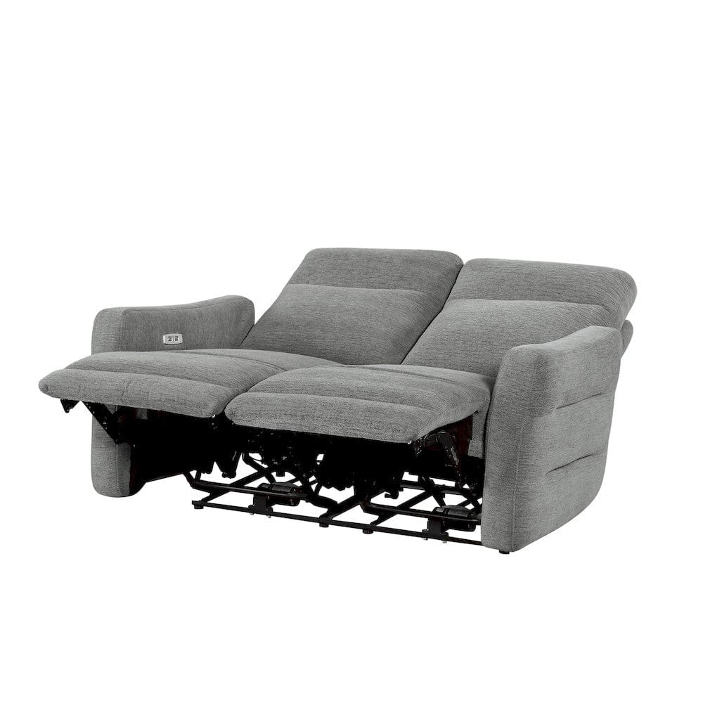 Homelegance  - Edition Power Double Lay Flat Reclining Love Seat W/ Power Headrests and USB Ports in Dove gray - 9804DV-2PWH  view 8