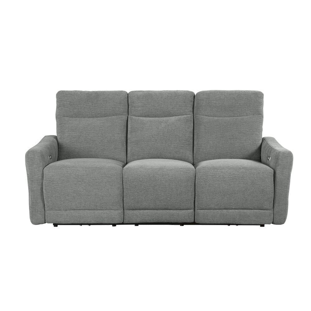 Homelegance  - Edition Power Double Lay Flat Reclining Sofa W/ Power Headrests and USB Ports in Dove gray - 9804DV-3PWH  view 1
