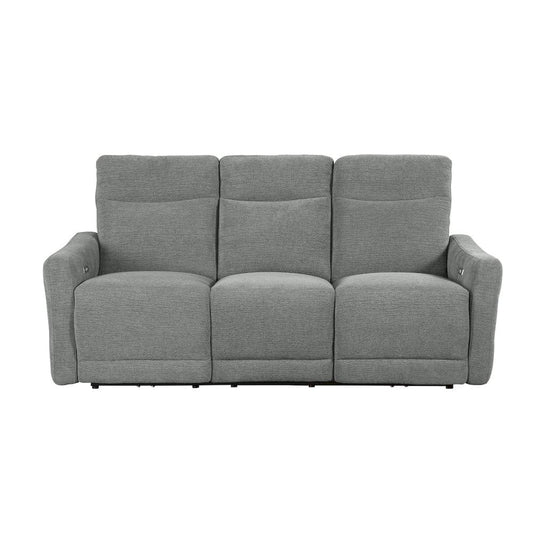 Homelegance  - Edition Power Double Lay Flat Reclining Sofa W/ Power Headrests and USB Ports in Dove gray - 9804DV-3PWH  view 1
