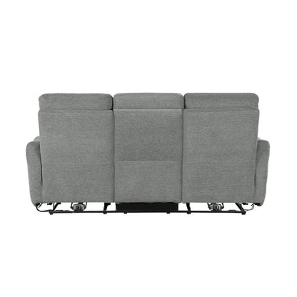 Homelegance  - Edition Power Double Lay Flat Reclining Sofa W/ Power Headrests and USB Ports in Dove gray - 9804DV-3PWH  view 2