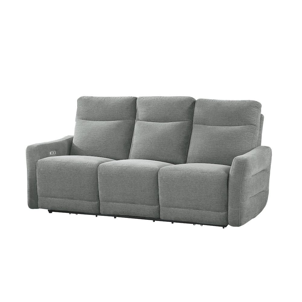 Homelegance  - Edition Power Double Lay Flat Reclining Sofa W/ Power Headrests and USB Ports in Dove gray - 9804DV-3PWH  view 3