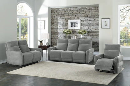 Homelegance  - Edition Power Double Lay Flat Reclining Sofa W/ Power Headrests and USB Ports in Dove gray - 9804DV-3PWH  view 6