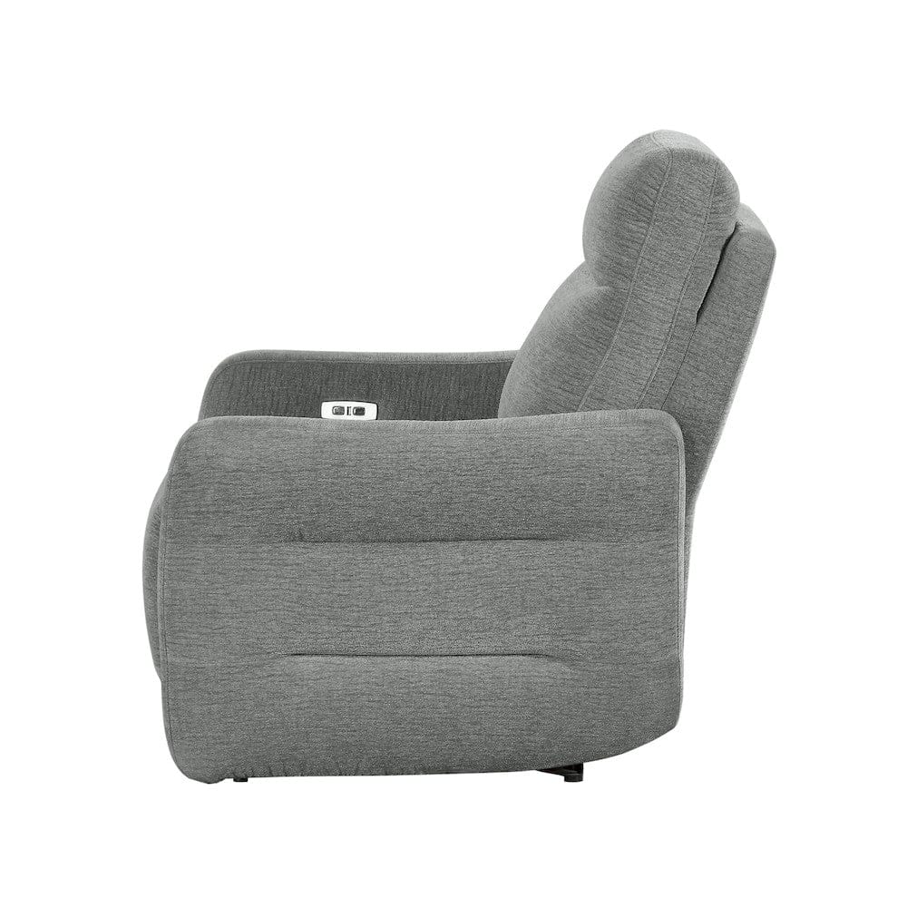 Homelegance  - Edition Power Lay Flat Reclining Chair W/ Power Headrest and USB Port in Dove gray - 9804DV-1PWH  view 2