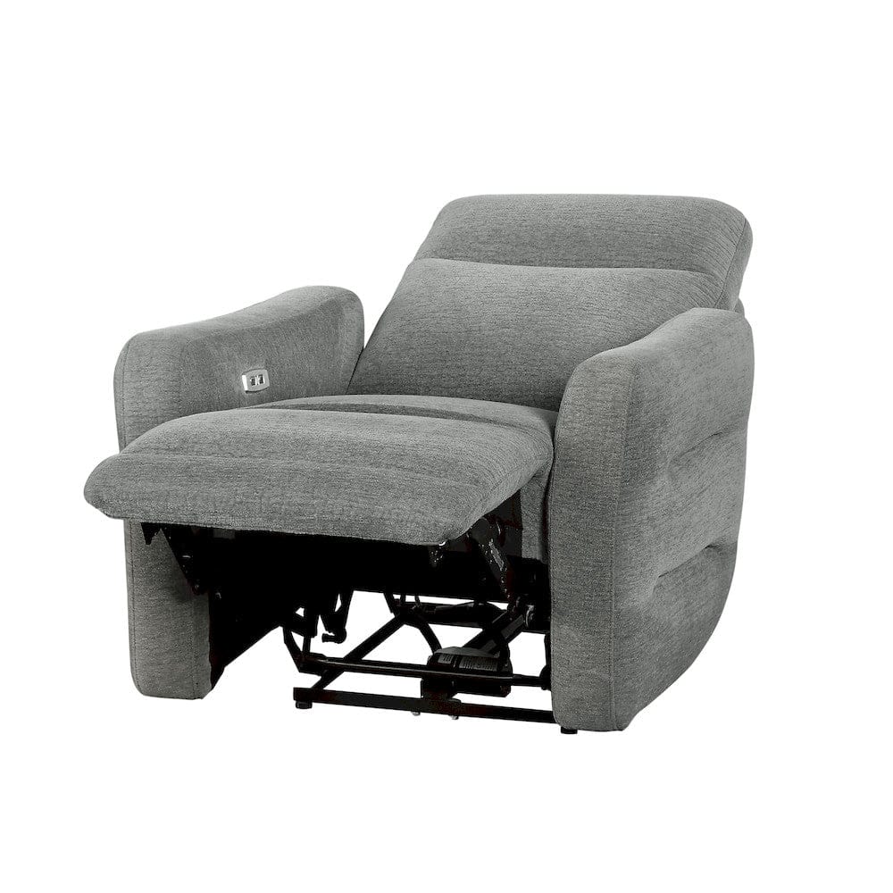 Homelegance  - Edition Power Lay Flat Reclining Chair W/ Power Headrest and USB Port in Dove gray - 9804DV-1PWH  view 7