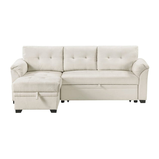 Homelegance  - Elara 2-Piece Reversible Sectional W/ Pull-out Bed, Reversible Chaise and Hidden Storage in Beige - 8477BEGxSC  view 1