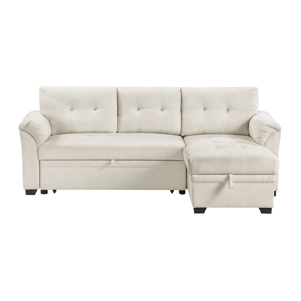Homelegance  - Elara 2-Piece Reversible Sectional W/ Pull-out Bed, Reversible Chaise and Hidden Storage in Beige - 8477BEGxSC  view 5