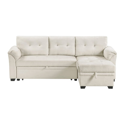 Homelegance  - Elara 2-Piece Reversible Sectional W/ Pull-out Bed, Reversible Chaise and Hidden Storage in Beige - 8477BEGxSC  view 5