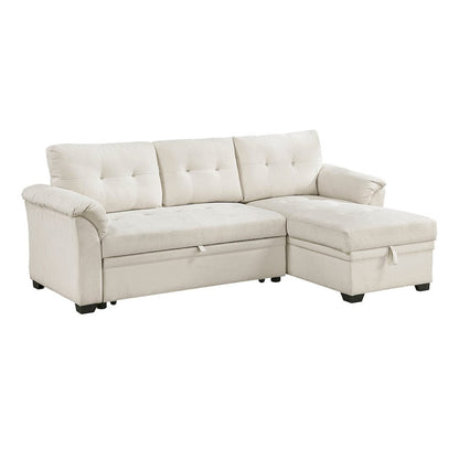 Homelegance  - Elara 2-Piece Reversible Sectional W/ Pull-out Bed, Reversible Chaise and Hidden Storage in Beige - 8477BEGxSC  view 6