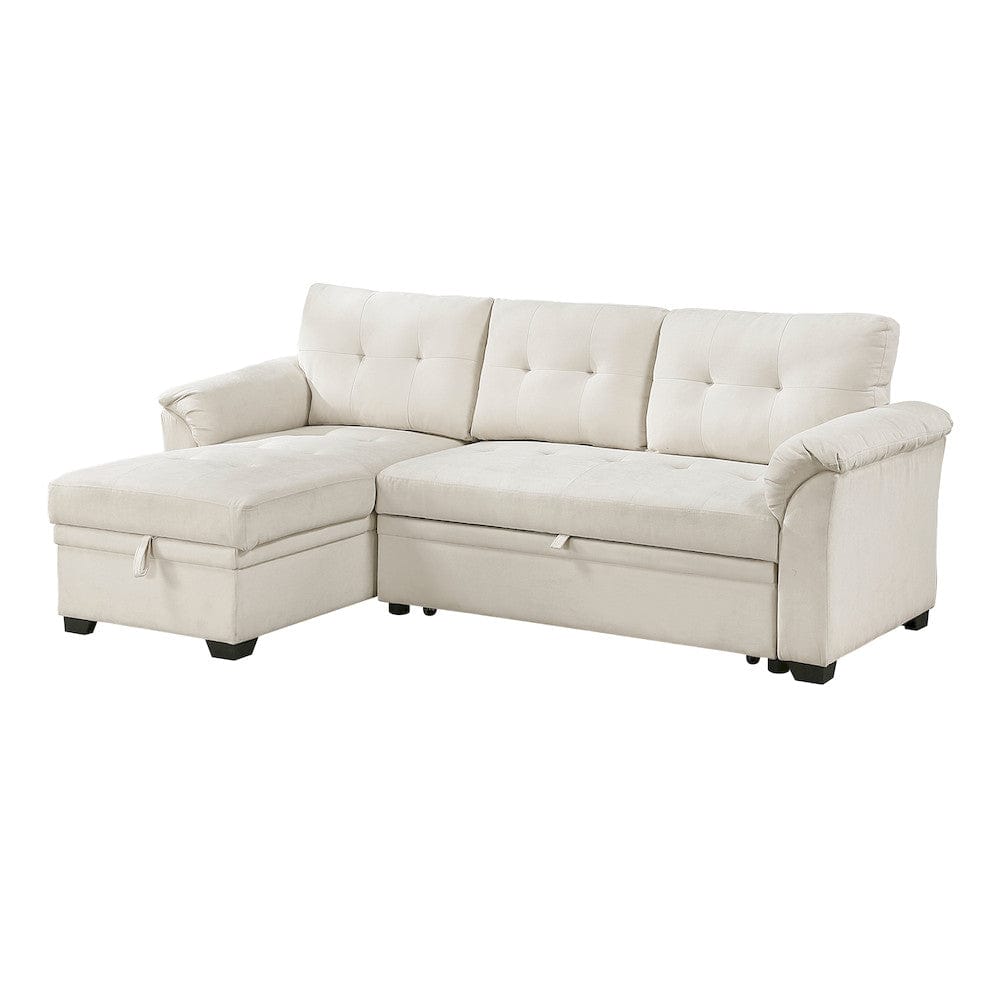 Homelegance  - Elara 2-Piece Reversible Sectional W/ Pull-out Bed, Reversible Chaise and Hidden Storage in Beige - 8477BEGxSC  view 7