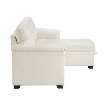Homelegance  - Elara 2-Piece Reversible Sectional W/ Pull-out Bed, Reversible Chaise and Hidden Storage in Beige - 8477BEGxSC  view 8