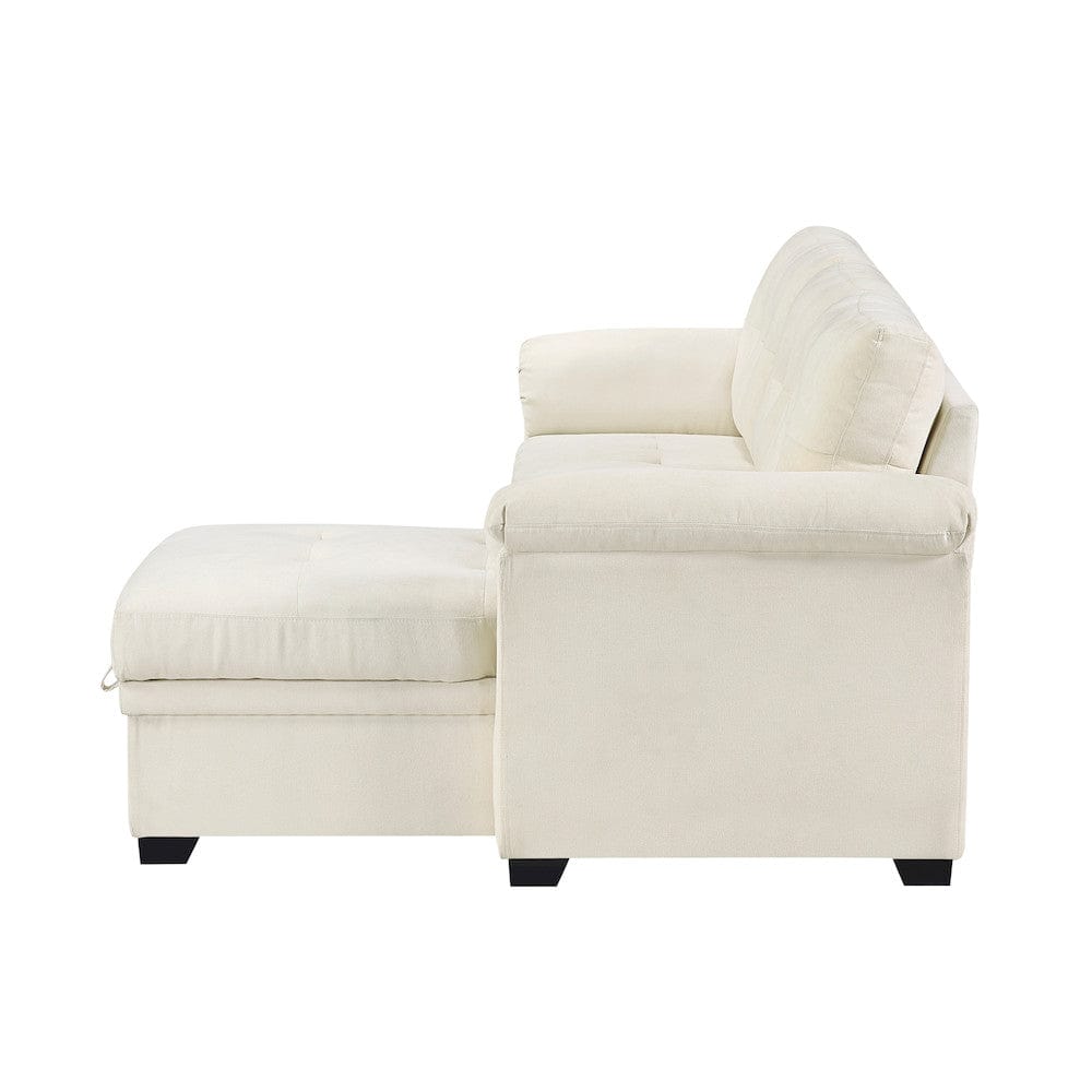Homelegance  - Elara 2-Piece Reversible Sectional W/ Pull-out Bed, Reversible Chaise and Hidden Storage in Beige - 8477BEGxSC  view 9