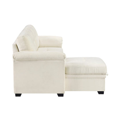Homelegance  - Elara 2-Piece Reversible Sectional W/ Pull-out Bed, Reversible Chaise and Hidden Storage in Beige - 8477BEGxSC  view 10