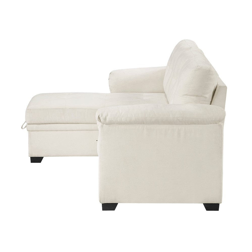Homelegance  - Elara 2-Piece Reversible Sectional W/ Pull-out Bed, Reversible Chaise and Hidden Storage in Beige - 8477BEGxSC  view 11