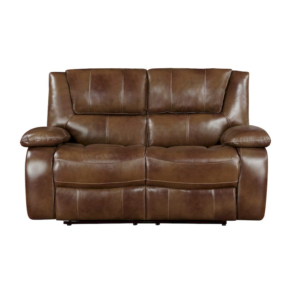 Homelegance  - Ellicott Double Reclining Love Seat in Brown - 9639BR-2  view 1