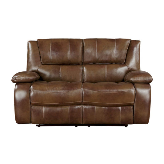 Homelegance  - Ellicott Double Reclining Love Seat in Brown - 9639BR-2  view 1