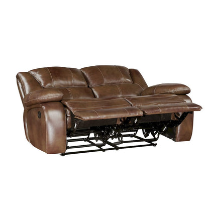 Homelegance  - Ellicott Double Reclining Love Seat in Brown - 9639BR-2  view 4