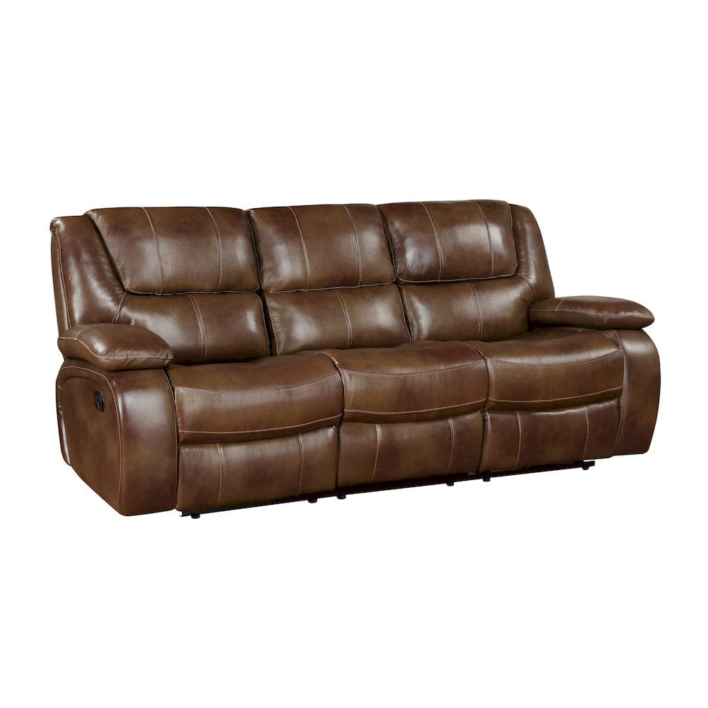 Homelegance  - Ellicott Double Reclining Sofa in Brown - 9639BR-3  view 2