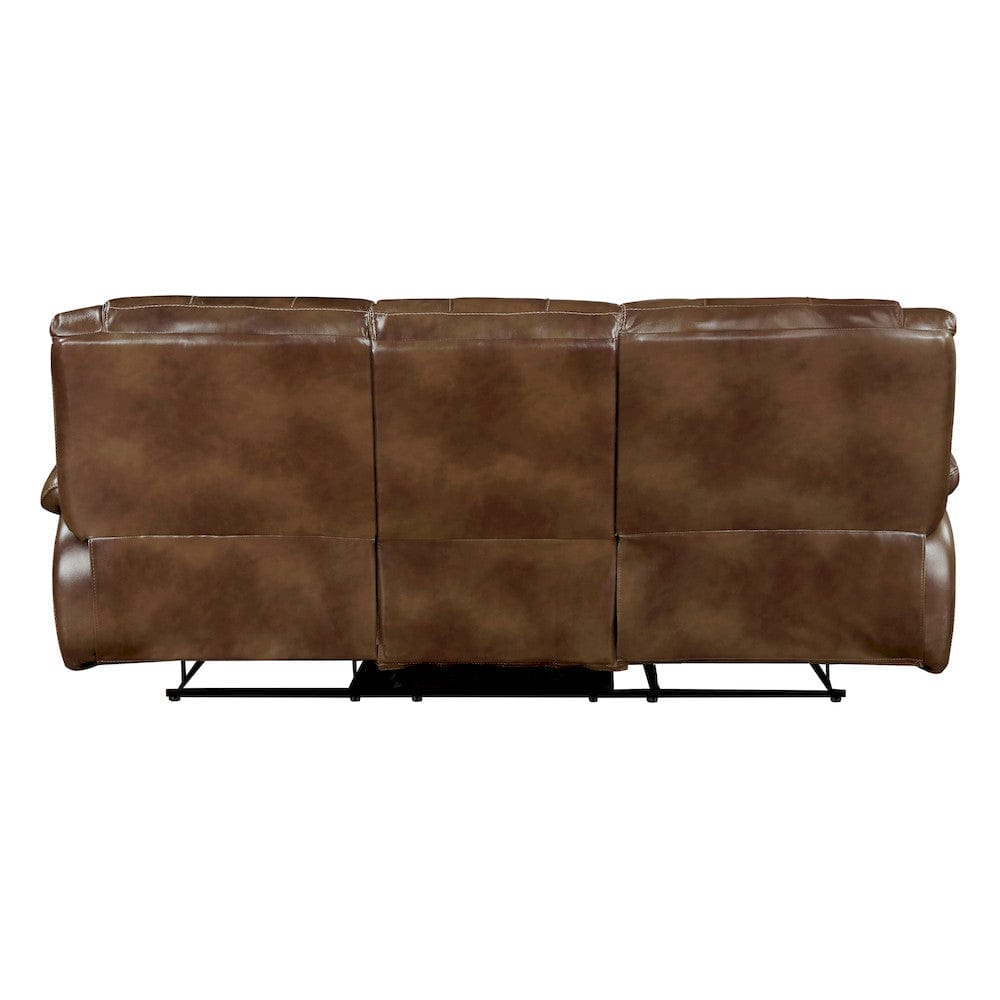 Homelegance  - Ellicott Double Reclining Sofa in Brown - 9639BR-3  view 3