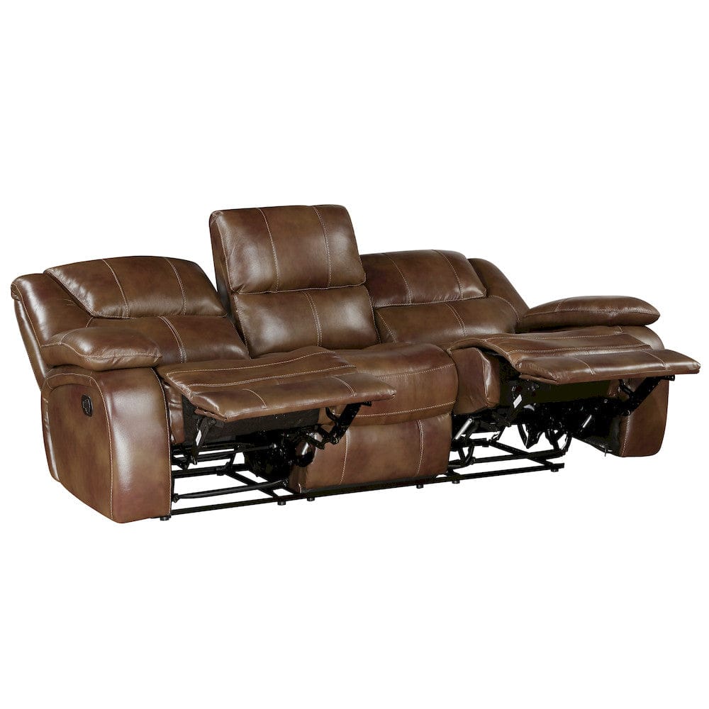 Homelegance  - Ellicott Double Reclining Sofa in Brown - 9639BR-3  view 4