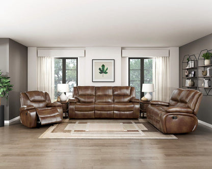 Homelegance  - Ellicott Double Reclining Sofa in Brown - 9639BR-3  view 6